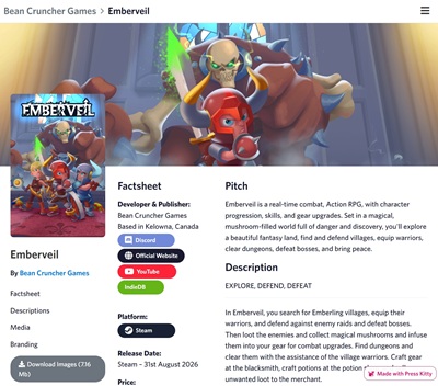 Shroomveil Press Kit by Press Kitty